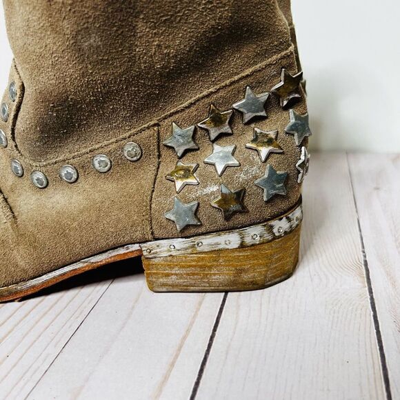 Mia Limited Edition Marrshal Gold Silver Star Embellished Suede Leather Ankle Bo - Picture 3 of 14